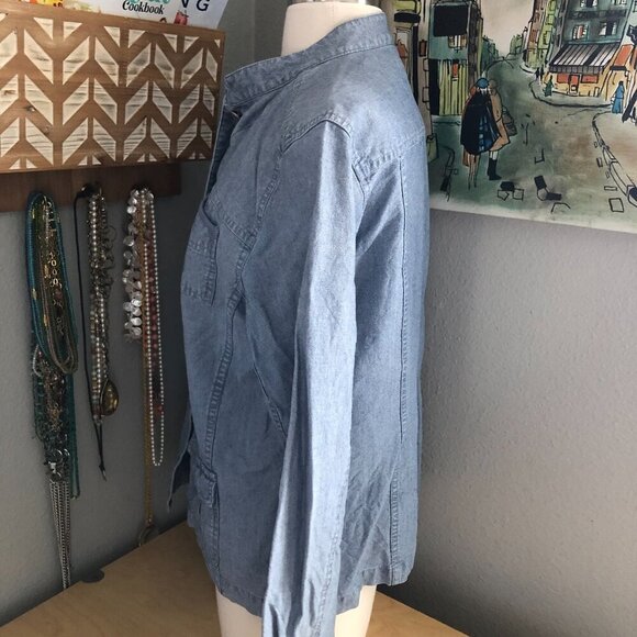 Charter Club Pastel Blue Denim Utility Jacket - Coastal Cowgirl - Picture 6 of 7